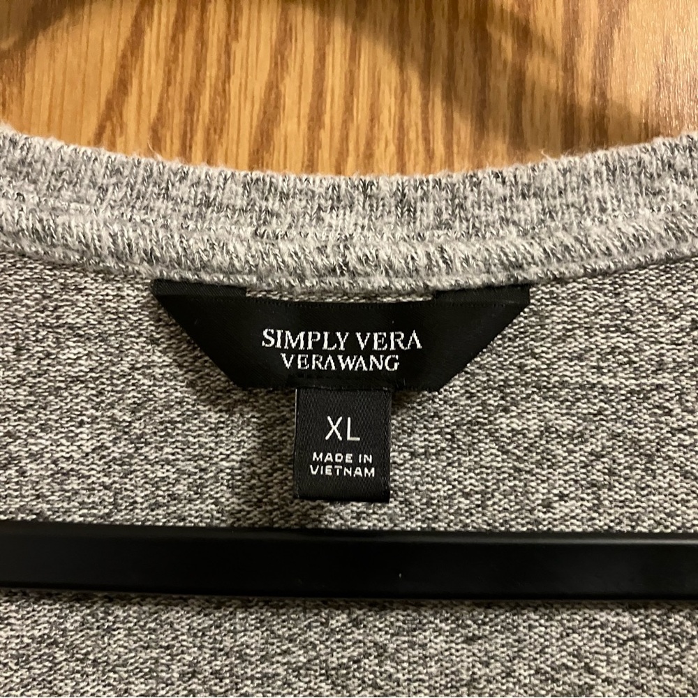 Heather Gray Simply Vera XL Long Sleeve Sweater with Pearl Embellishments - Picture 4 of 7